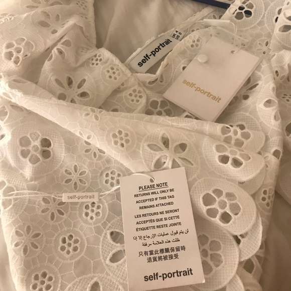 Broderie frill self portrait top in US 0 UK4 - Picture 8 of 8